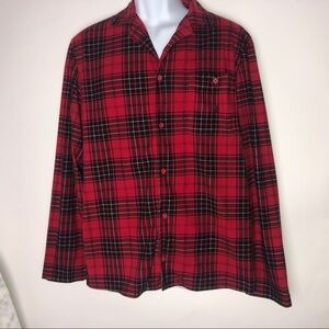 Nautica Sleep Shirt Men's Small Red Plaid‎